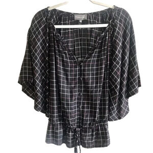 New Michael Stars plaid oversized top. Size M. Boho